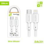 OXYN - Cavo TYPE C + Lightning - 200 cm 27W