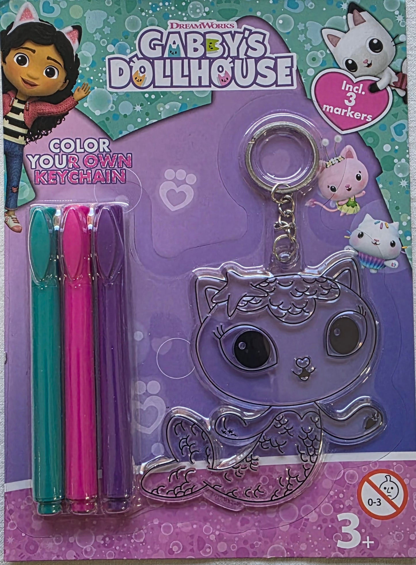 Gabby's Dollhouse - sirena - Portachiavi da Colorare