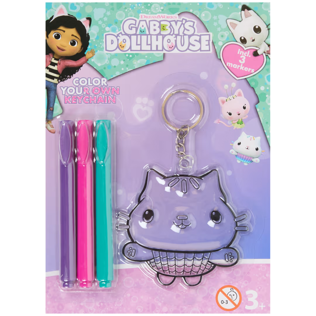 Gabby's Dollhouse - Gattino - Portachiavi da Colorare