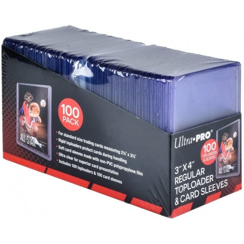 Ultra Pro - Regular Toploader 35 pt (100 Pezzi + 100 Bustine Protettive)