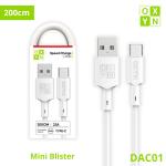 OXYN - Cavo USB + TYPE C - 200 cm 2.1 A