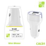 OXYN - Caricabatterie Auto - USB + USB C