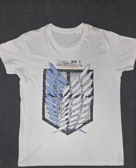 T-Shirt - TH CLOTHES - Attack On Titan - Taglia L Bianca