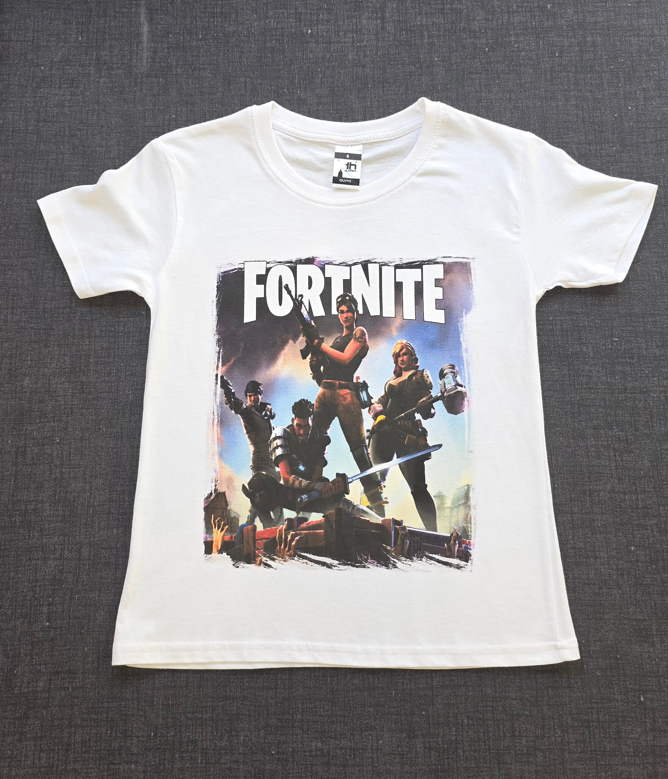 T-Shirt Bimbo - JHK - FORTNITE - 7 / 8 Anni Bianca