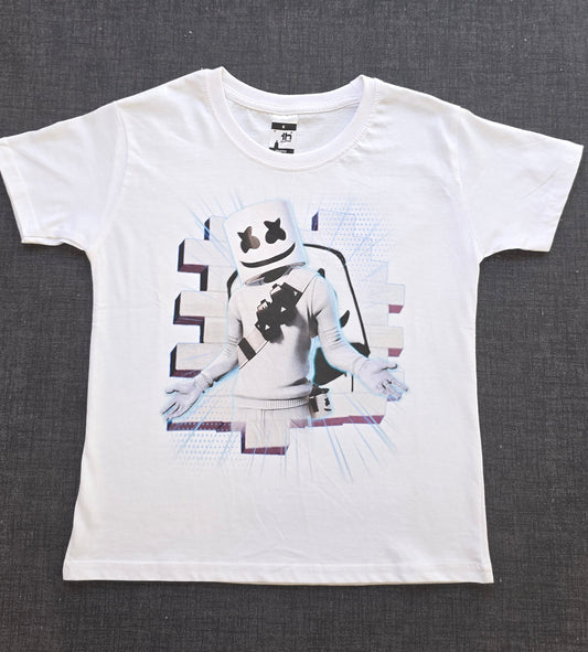 T-Shirt Bimbo - TH CLOTHES - FORTNITE SKIN MARSHMELLO - 6 Anni Bianca