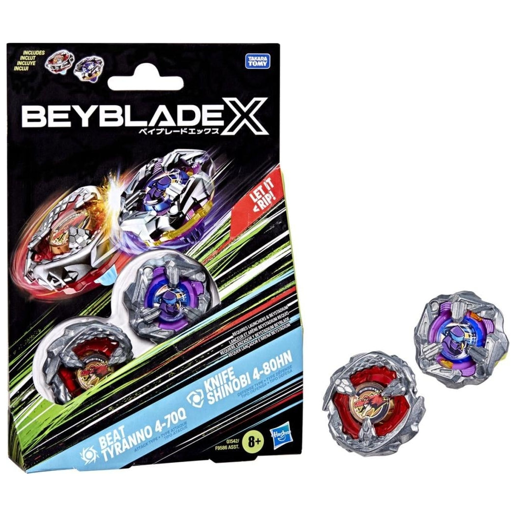 HASBRO - BEYBLADE-X - BEAT TYRANNO 4-70Q - KNIFE SHINOBI 4-80HN