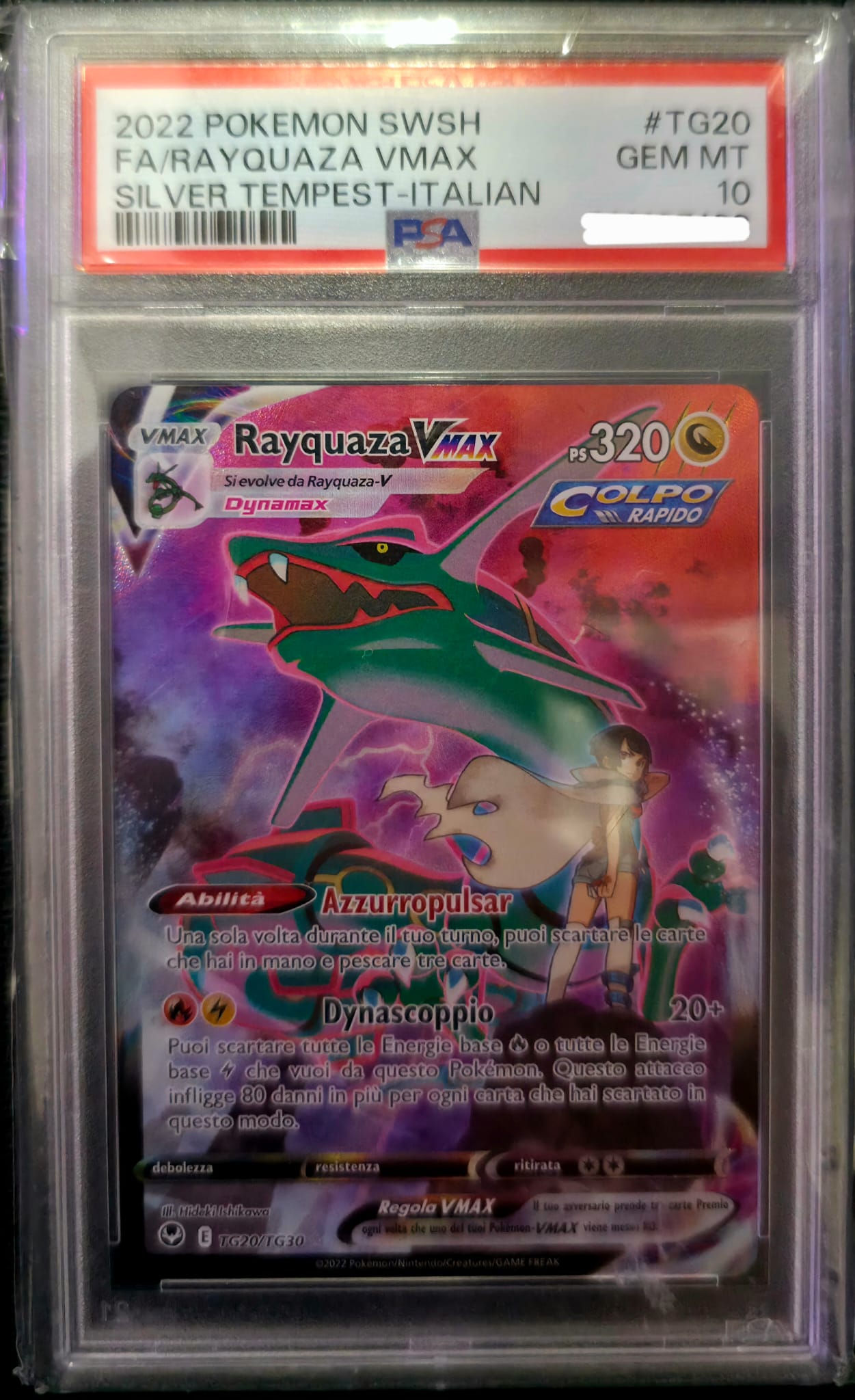 Pokémon - Rayquaza VMAX - TG20 - Tempesta Argentata - ITA - PSA 10