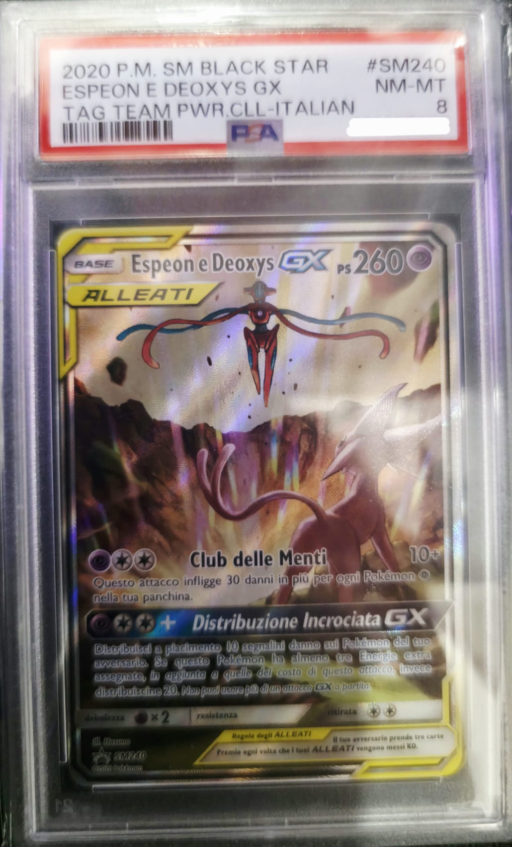 Pokémon - Espeon e Deoxys - SM240 - Collezione Tag Team Powers - ITA - PSA 8
