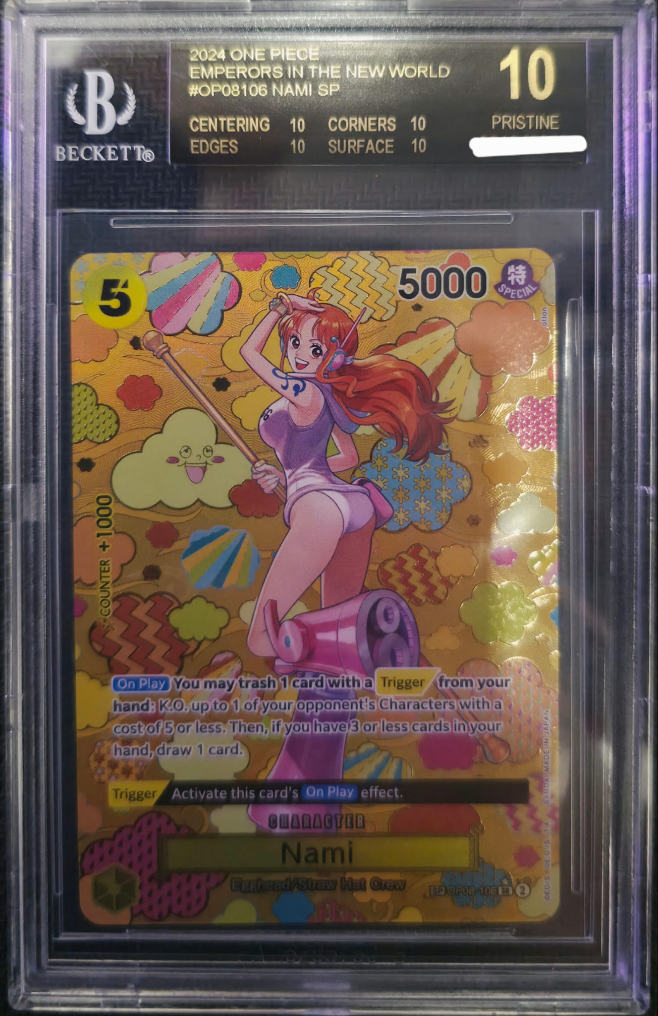 One Piece - Nami - OP08-106 - SP MOSAICO OP09 - ENG - BECKETT 10 Black Label