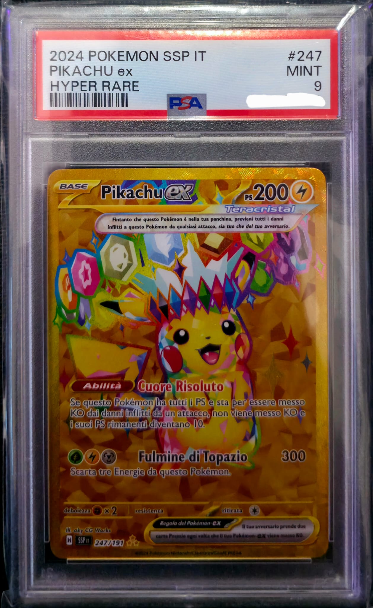 Pokémon - Pikachu ex - SSP 247 - Scintille Folgoranti - ITA - PSA 9