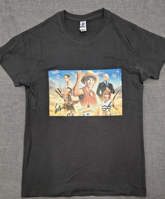 T-Shirt - Roly - ONE PIECE - LIVE ACTION - Taglia L (Nera)
