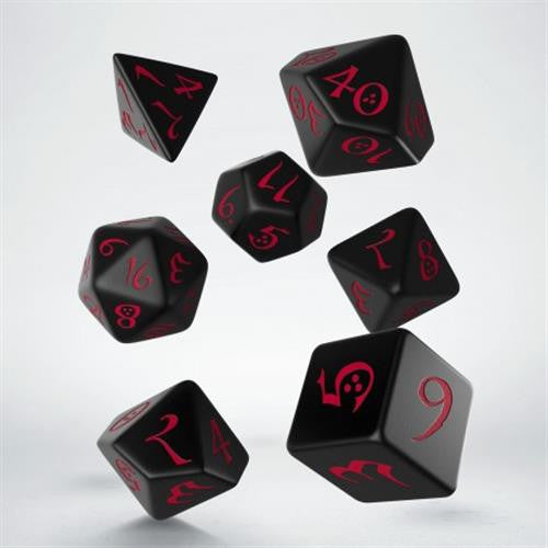 Q WORKSHOP - CLASSIC RPG DICE SET - KIT 7 DADI nero/rosso