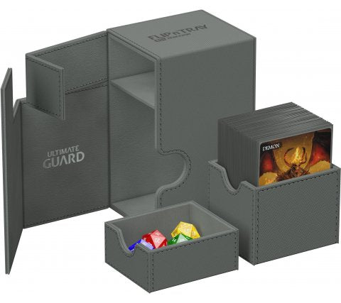 Ultimate Guard - Deck Box - Flip'n'Tray 80+ Xenoskin - Grey