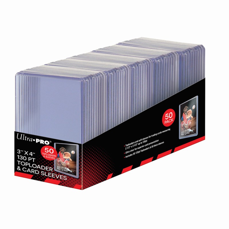 Ultra Pro - Regular Toploader 130 pt (50 Pezzi + 50 Bustine Protettive)